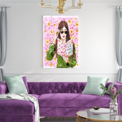 Watercolor Girl Reading Journal - peinture sur toile tendue