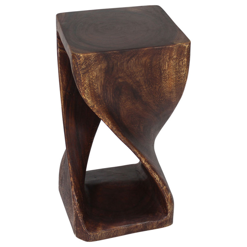 Mocha Oil Acacia Wood Twist Stool 12" x 23"