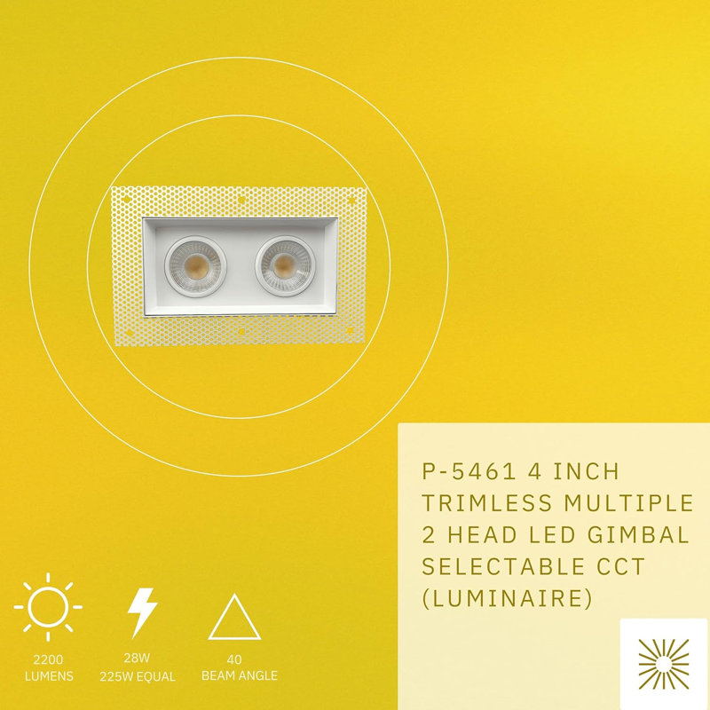 Ensemble d'éclairage encastré standard 4 po à température de couleur réglable 28 watts à intensité variable et homologué IC