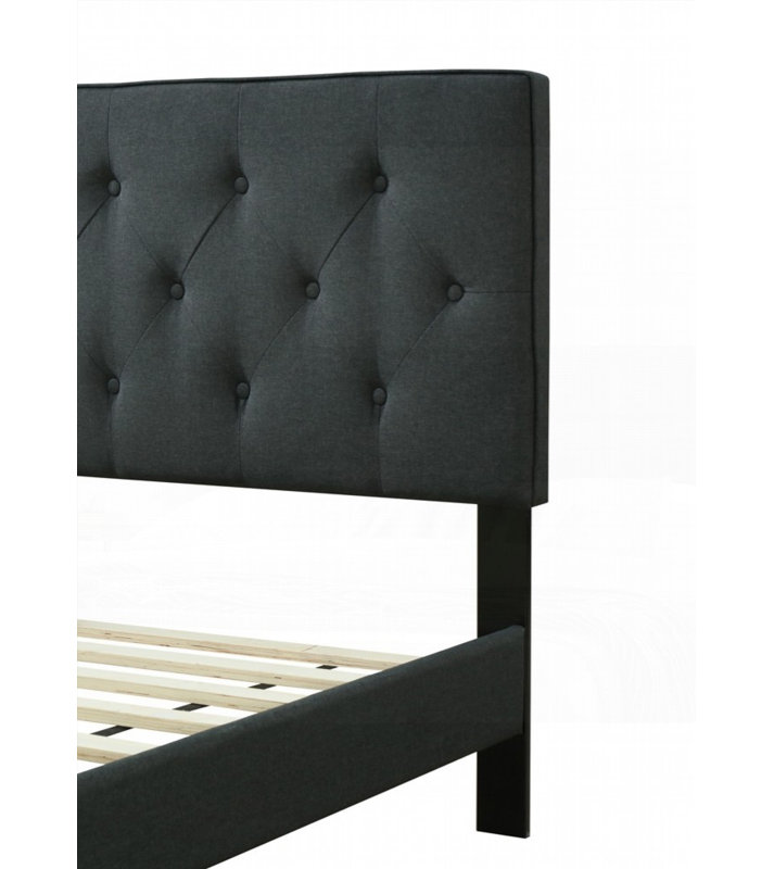 Structure de lit grand format avec USB dans une boîte - aucun sommier nécessaire, support solide, Grand lit