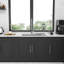 Évier de cuisine noir 23 po 23 po x 23 po x 18 po x 10 po à cuve simple en acier inoxydable de calibre 16 avec profondeur de 10 pouces