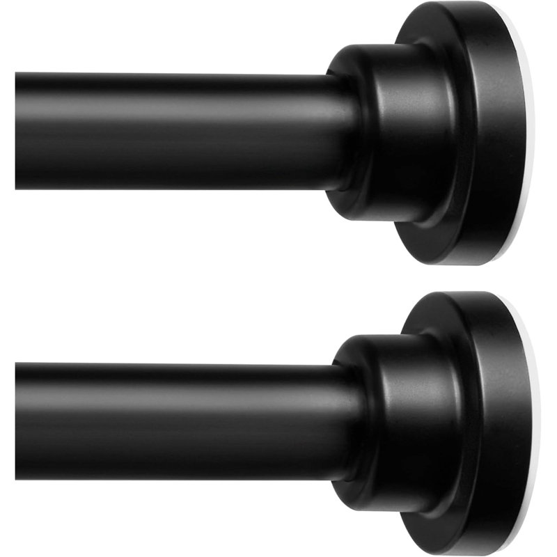 Ensemble de 2 tringles à rideaux réglables à tension de ressort en acier inoxydable sans perçage pour fenêtre, salle de bain, placard, paravent, diamètre de 7/8 po