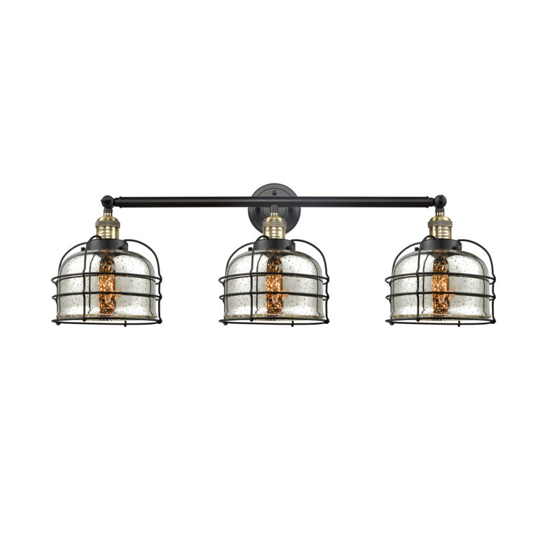 Gurtrue 3 - Light Dimmable Vanity Light, Silver Plated Mercury, Black/Antique Brass