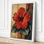 Crimson Hibiscus Botanical - Wrapped Canvas-178058209-178058218
