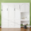 Lit escamotable avec bureau, armoire de rangement, lumière DEL, cadre de lit mural pliable Farmhouse, tablettes de rangement multiples-133280386