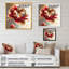«Bold Red Floral Design I - Floater Frame», impression sur toile-86491998-86492002