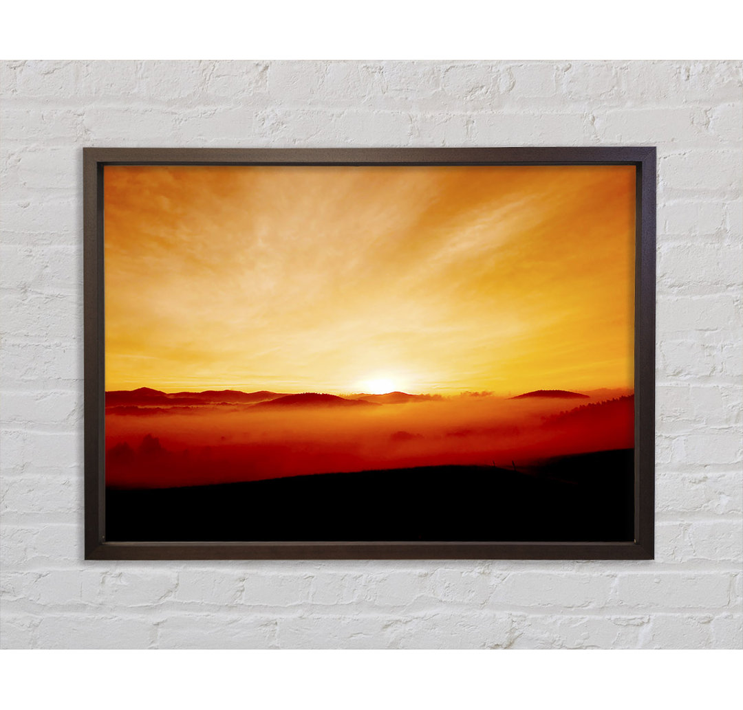 Golden Sunrise Mist - Einzelner Bilderrahmen Kunstdrucke auf Leinwand