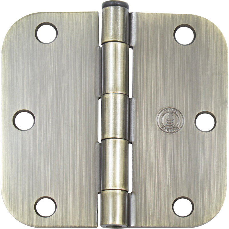 Standard Hinge, 3-1/2 Inches, 5/8" Radius Corner, Bulk Pack (100 Each), Polished Brass By Stone Harbour Hardware, Steel
