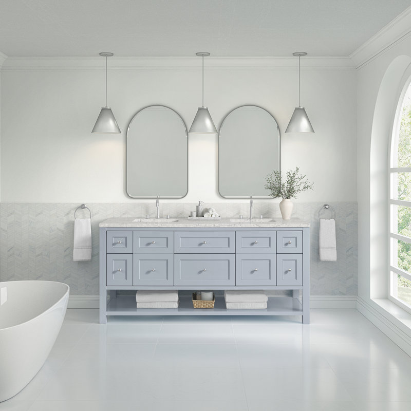 Breckenridge 72'' W Double Vanity, Serenity Blue, Eternal Jasmine Pearl
