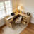 59" Modern Fluted L-Shaped Computer Desk With Storage Cabinet And Charging Station-292833485
