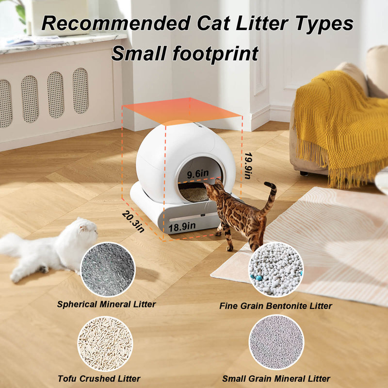 New Automatic Cat Litter Box For 1-3 Cats, Smart Self-cleaning Litter Box For Kittens, App-controlled Kitty Litter Box, Advanced Odor Control & Waste Disposal System, Easy To Use For Multiple Cats & Hassle-free Maintenance