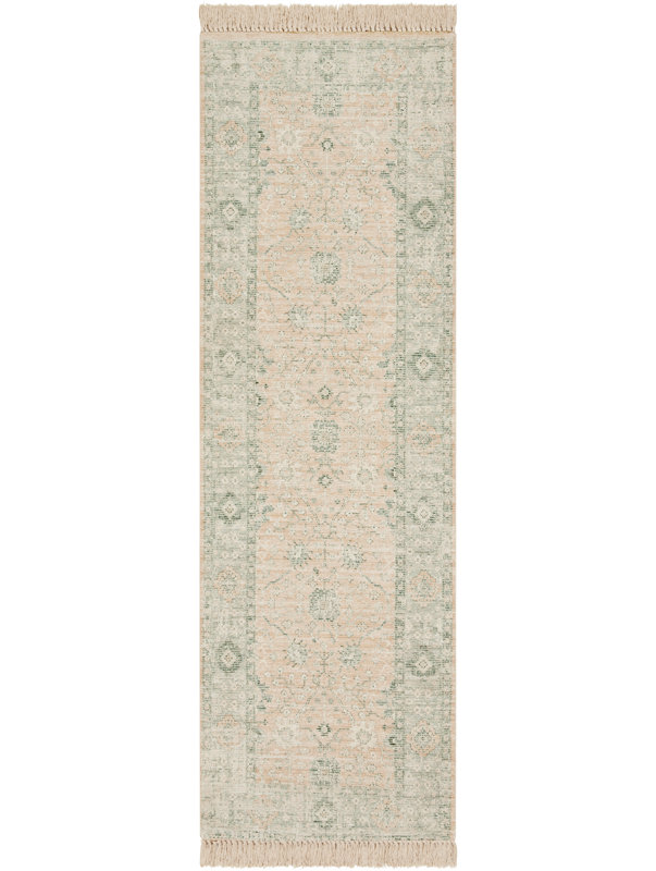 Wensley Oriental Flatweave Camel/Sage Area Rug, Runner 2'6" x 8'