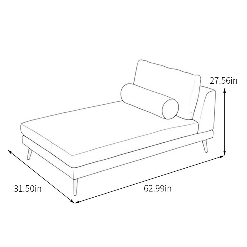 Chaise longue avec structure en bois massif