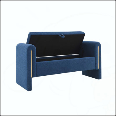 Banc de rangement en tissu avec accoudoirs 52,3 po