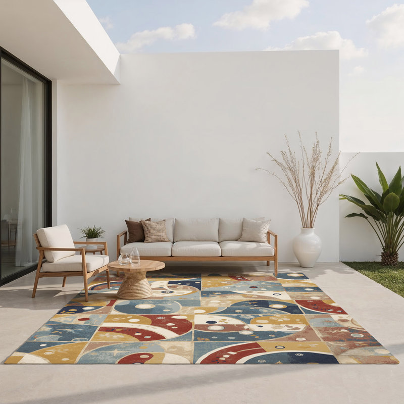 Tapis intérieur et extérieur Retro Vibe, Rectangle 1 pi 6 po x 2 pi 6 po