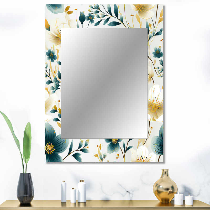 Zuria Dreamy Garden Minimalist Flower - miroir mural floral, 40 po x 30 po