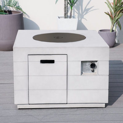 Michaeline Rectangle Stone Propane Smokeless Fire Pit