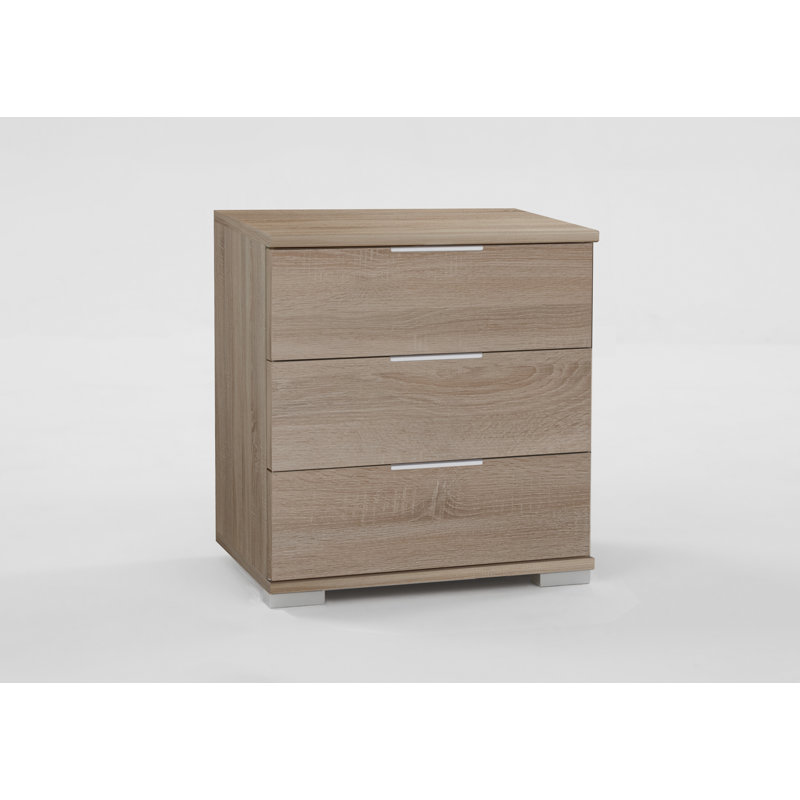 Thyri 52cm W Manufactured Wood Bedside Table, Oak
