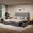 Upholstered Platform Bed With Storage Drawers-352952432-358624213