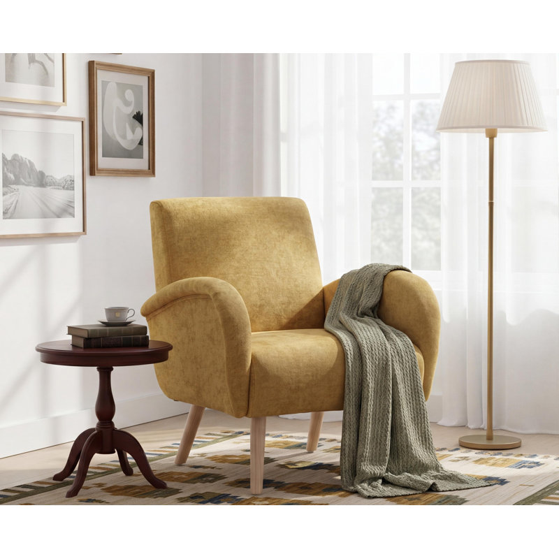 Rew Modern Upholstered Accent Chair Armchair Fabric Reading Living Room Side Chair, Geib