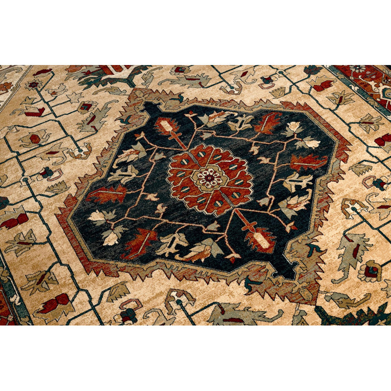 Auberge Oriental Wool Area Rug, Rectangular 100 x 150cm, Red