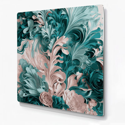 Abstract Florals 46 Grey Metal Wall Art