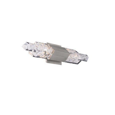Montage 24" Dimmable LED Bath Vanity & Wall Light With Artisanal Reclaimed K5 Crystal Shade, 3000K Color Temperature