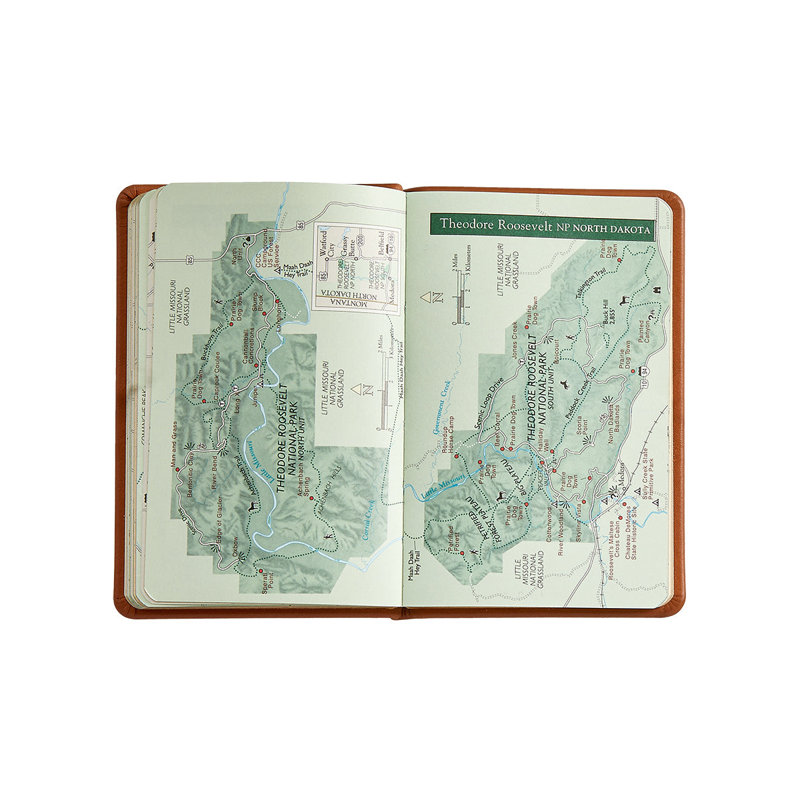 National Parks Leather Pocket Atlas, Green