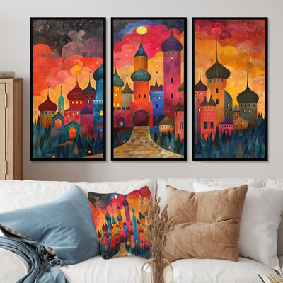 Colorul Vibrant Russia Moscow At Night I - Moscow Wall Art Print Set