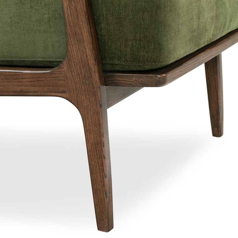 Fauteuil rembourré Verity, Velours vert délavé