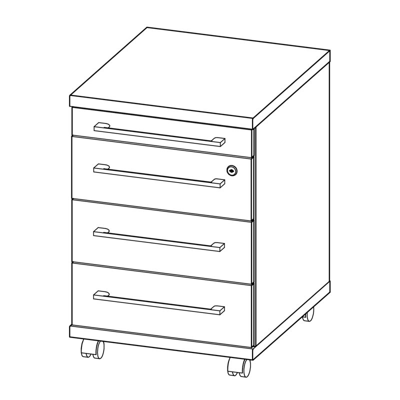 Vision 43cm Wide 4 -Drawer File Cabinet