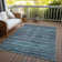 Machine Washable Indoor/Outdoor Xhevrie Teal Rug