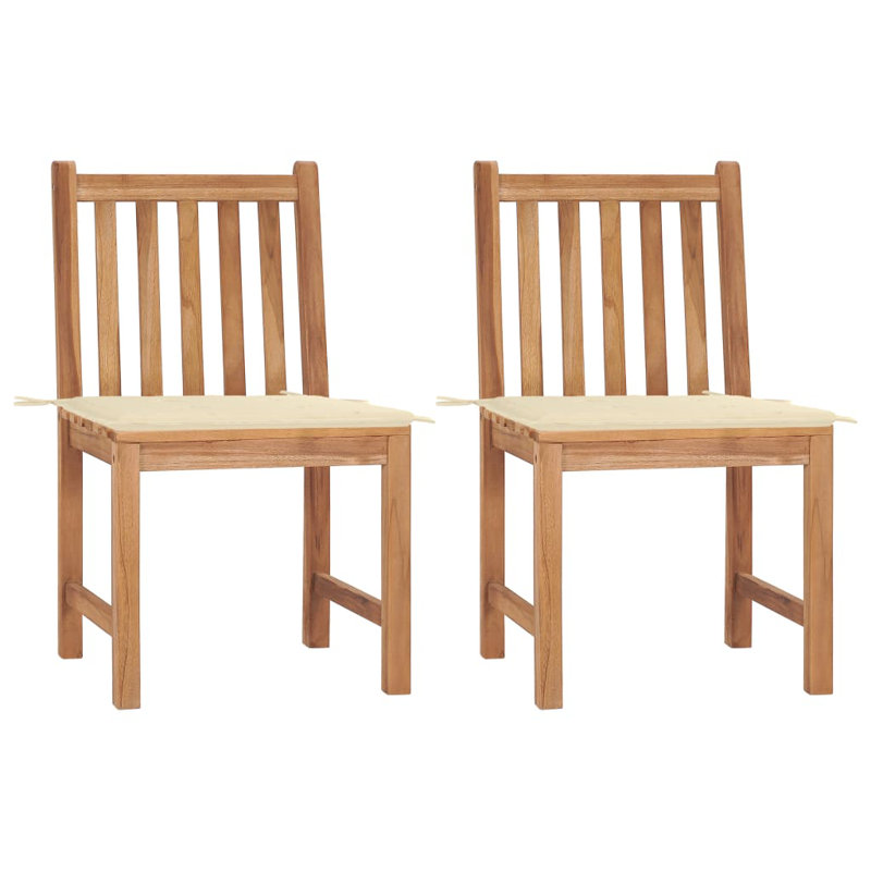 Chaise de patio avec coussin Bruschi, Crème