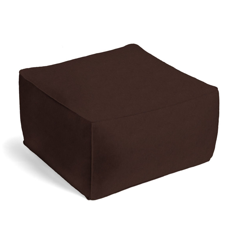 Upholstered Pouf, Chocolate Velvet