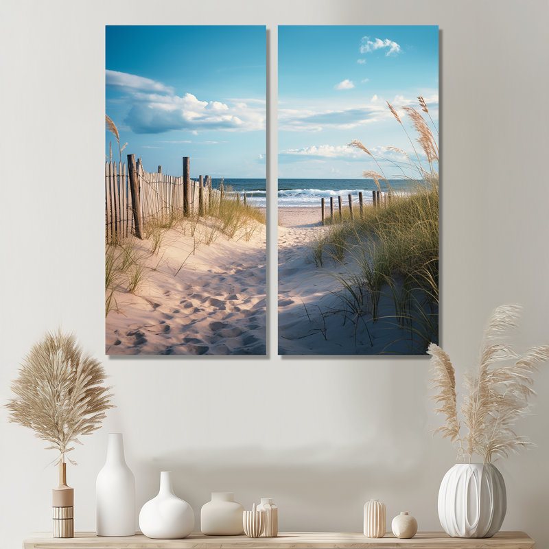 «Path To The Beach IV - Coastal Beach», art encadré, 32" H x 32" W, Wrapped Canvas, Does Not Apply