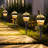 Gigalumi Solar-Powered Metal Pathway Lights, 2 Pack Outdoor Garden Lights with LEDs & Decorative Shadow Patterns, Waterproof for Driveway, Walkway, or Patio, Bronze
