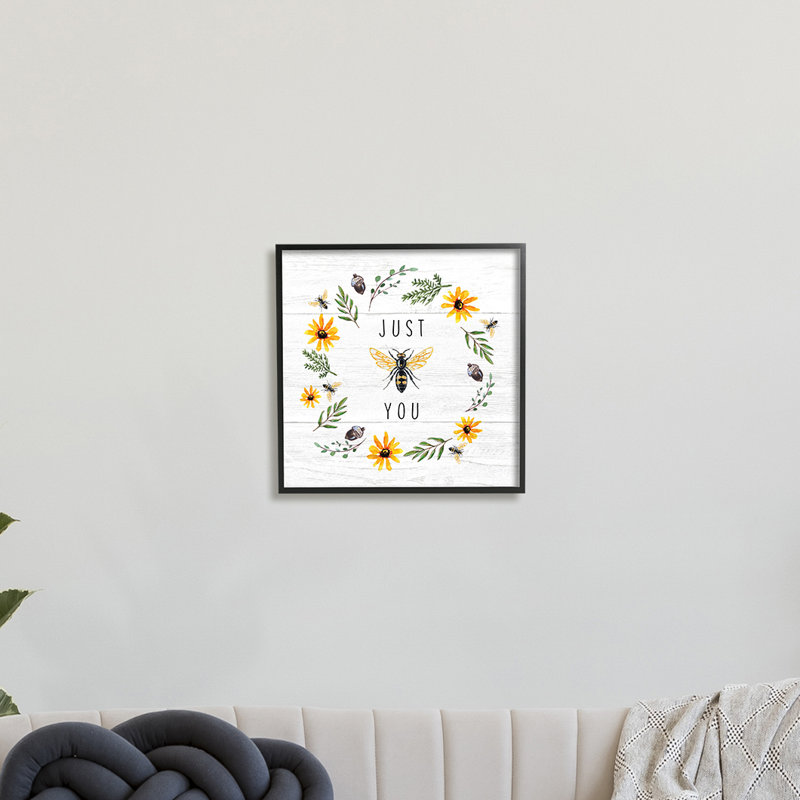 Just Bee You - impression, Giclée encadrée noir minuit, H 17 po x l 17 po x P 1,5 po