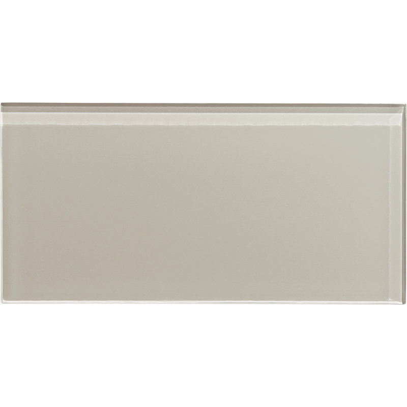 Charm School 4'' W x 8'' L Glass Subway Singular Tile, Greige