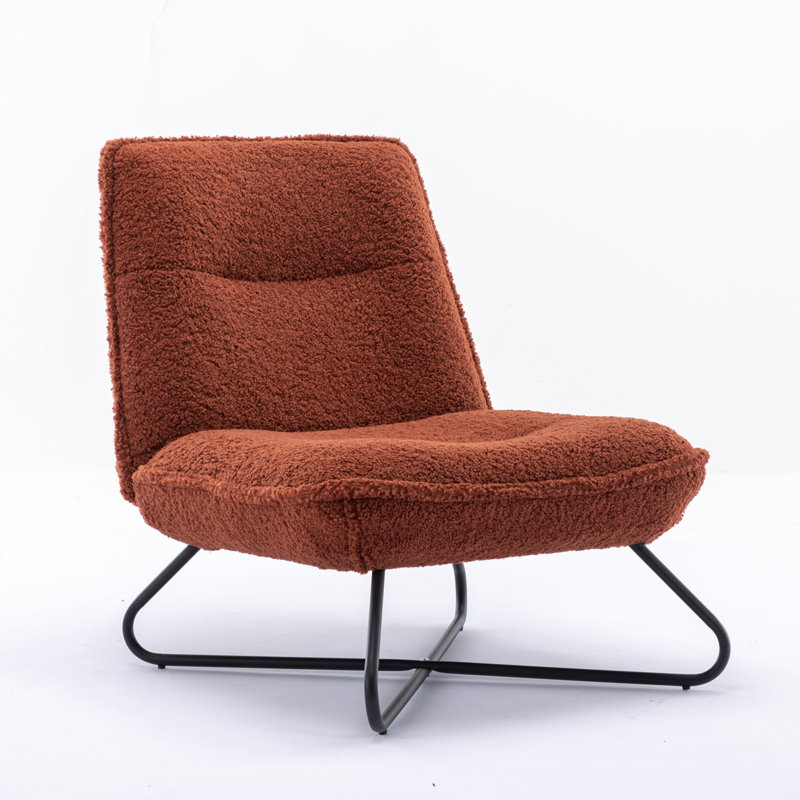 Addysun Upholstered Wool Slipper Chair, Orange