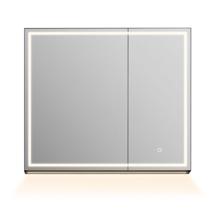 Pavone 28" Rectangular Frameless Surface-Mount LED Lighted Bathroom Mirror Medicine Cabinet
