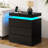 Nightstand With Charging Station And LED Lights-359598221