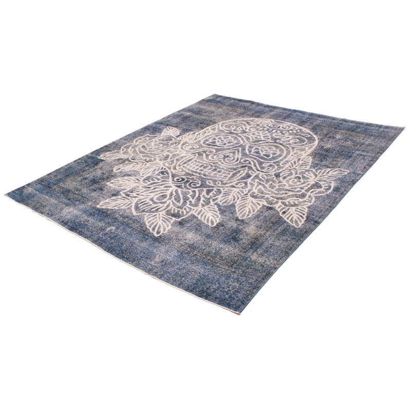 Tapis bleu marine à transition de couleur 9 pi 6 po x 12 pi 0 po