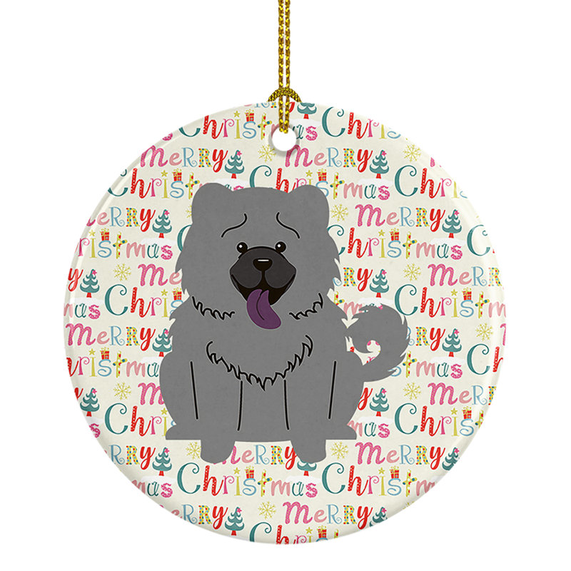 2.8'' Ceramic Animals Hanging Figurine Ornament, Grey