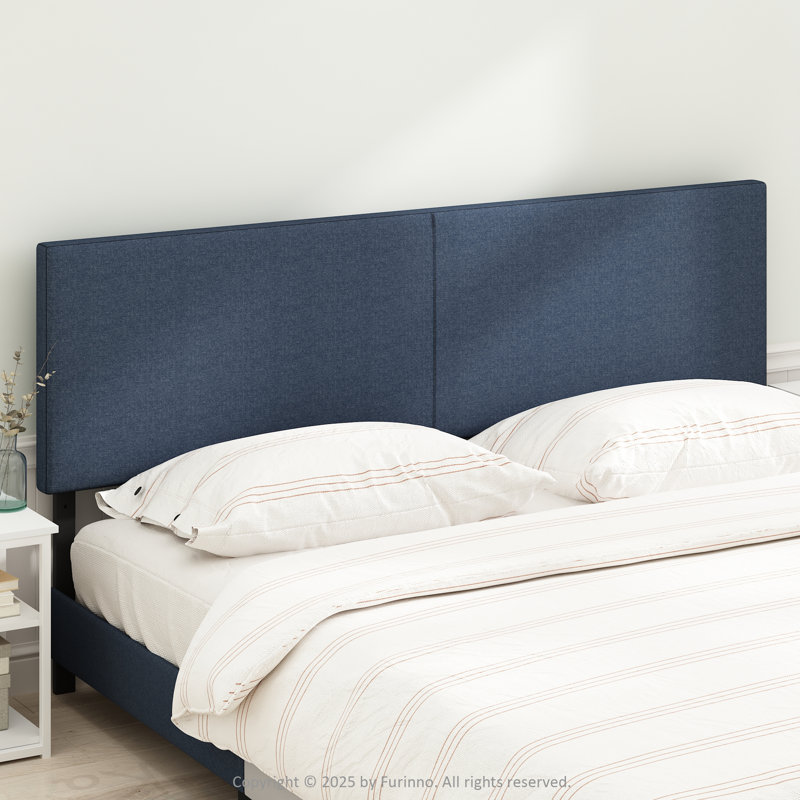 Tête de lit tapissier Roanne, très grand, Denim bleu