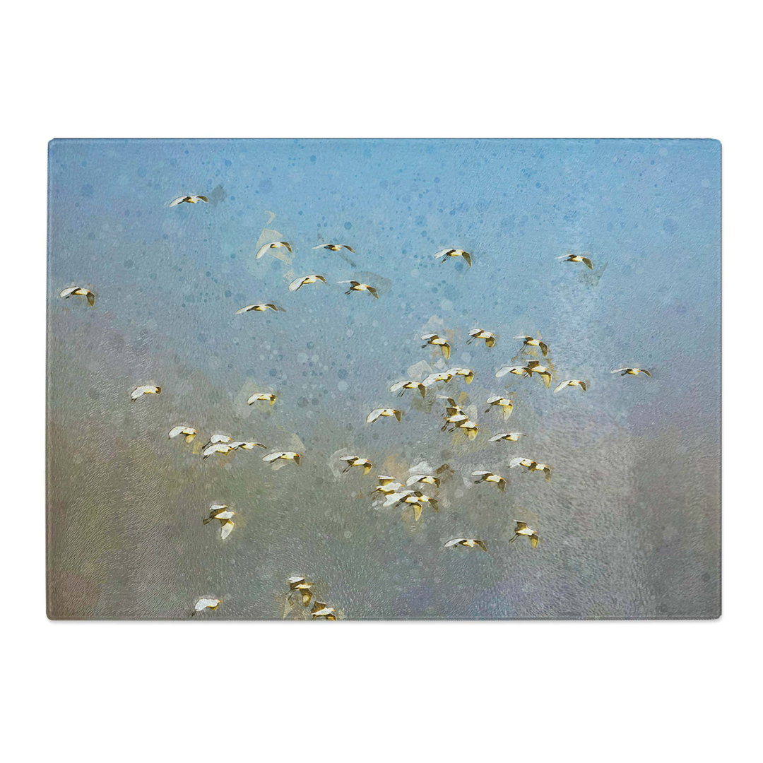 Tempered Glass a Flock of Egrets Chopping Board