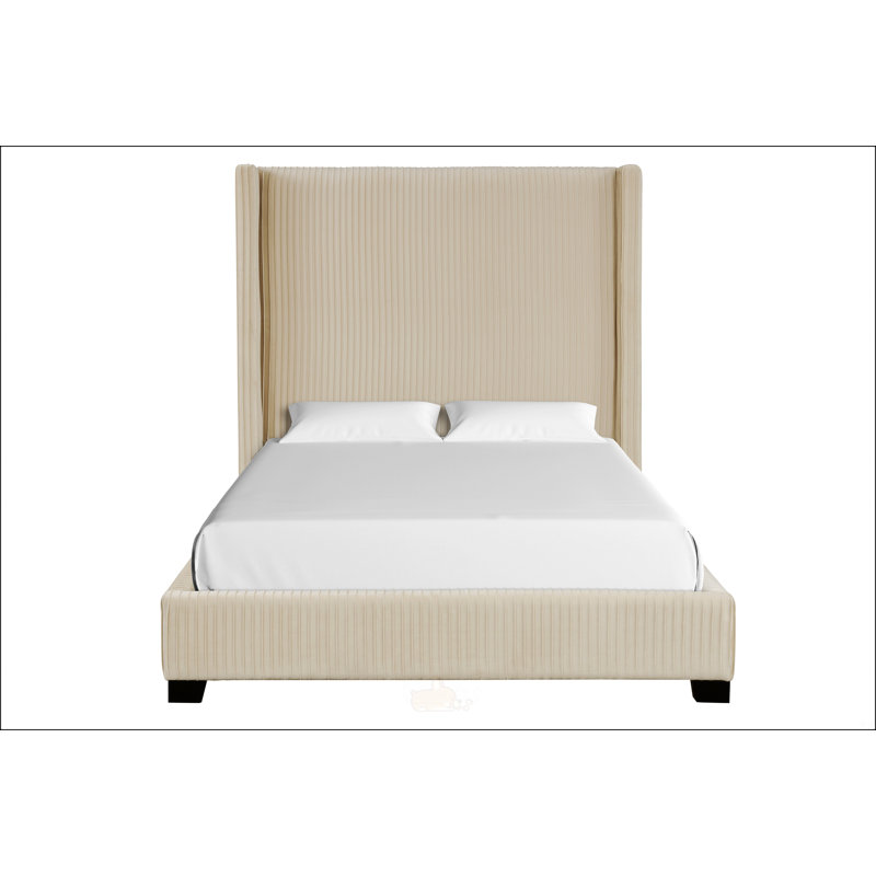 Très grand lit tapissier, Beige, Très grand