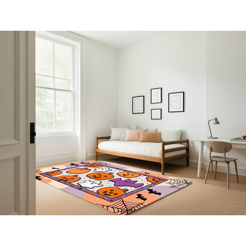 Tapis de vacances d'Halloween The Holiday Aisle®, Rectangle de 5 pi x 8 pi