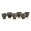 Mini pots en argile faits à la main Valley en terre noire, ensemble de 6-33033998