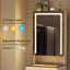 Ensemble de coiffeuse avec lumières DEL, station de charge, détecteur de mouvement, tiroirs et espace de rangement caché-460989656