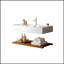 Meuble-lavabo flottant mural 36 po avec lavabo vasque, lavabo intégré en acrylique, tablettes rayées-1497590456-1497590462